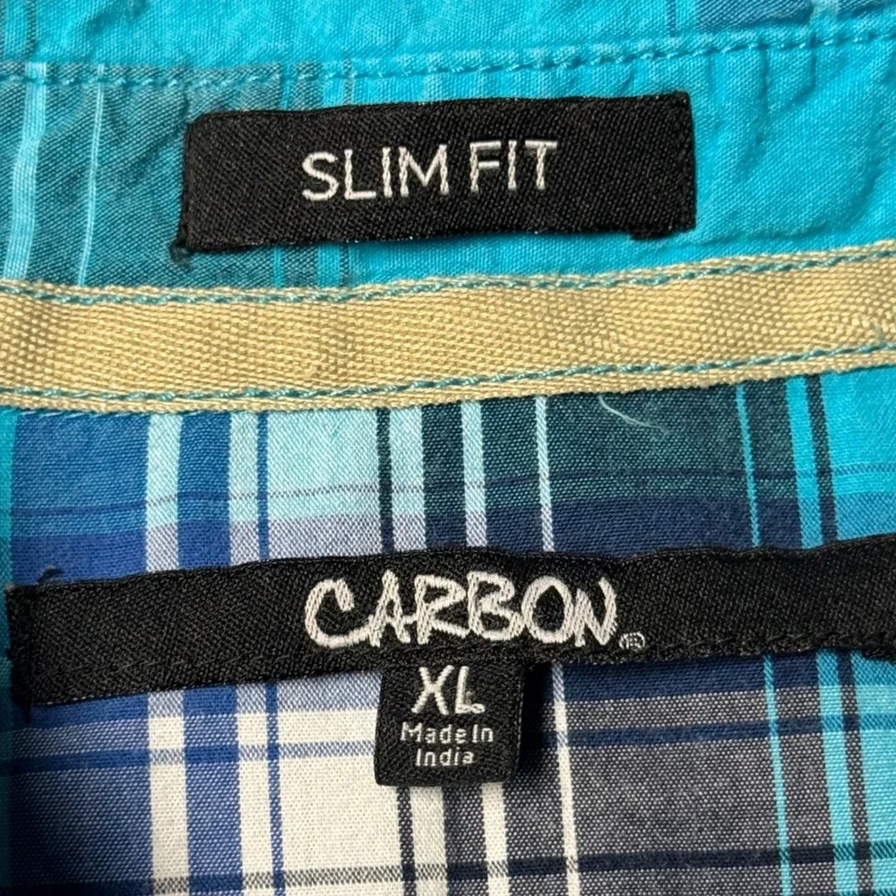 Carbon2Cobalt Button Up Shirt Mens XL Plaid Slim Fit Long Sleeve Pearl Snaps - Picture 5 of 15